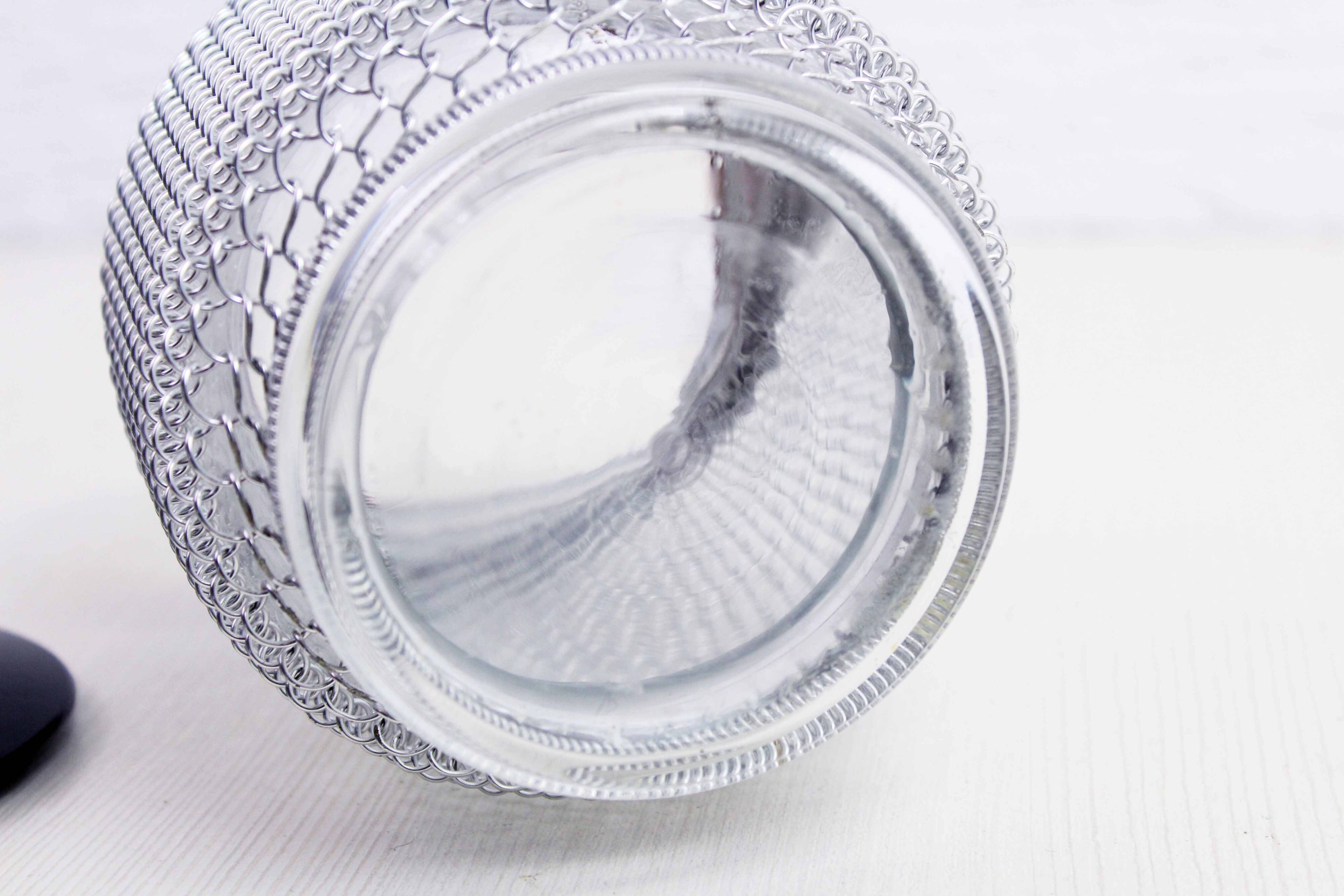 Vintage glass and metal ice bucket