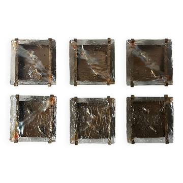 Set of Italian Murano Glass Wall Sconces | 1970s | 6 Available