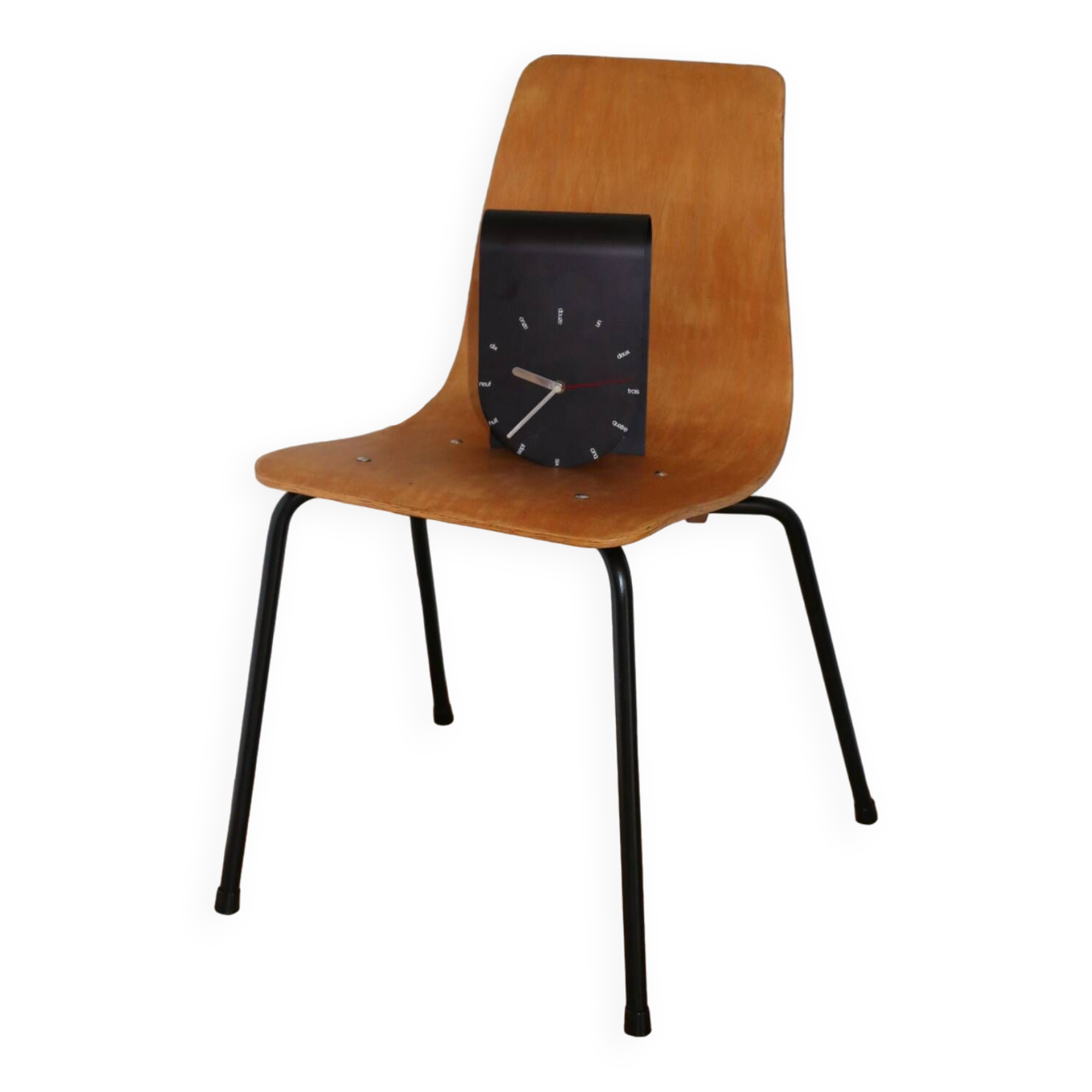 Clock “made in Italy” black steel