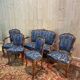 Louis XV blue velvet living room
