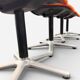 4 vintage chairs, model 231/5 in orange fabric by Wilkhahn.