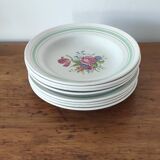 Set of eight Lunéville plates