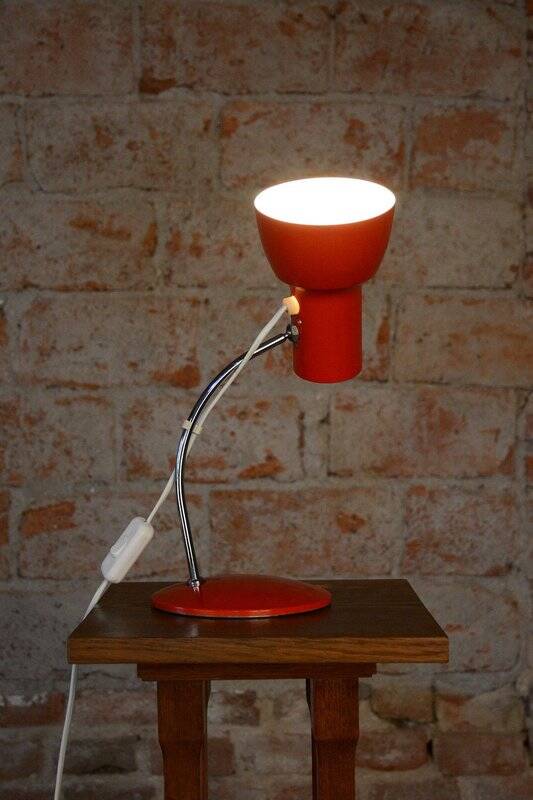 Mid-Century Czech Chrome Table Lamp attributed to J. Hůrka for Napako, 1960s