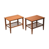 Pair of scandinavian bedside tables in teak