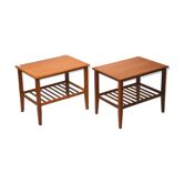 Pair of scandinavian bedside tables in teak