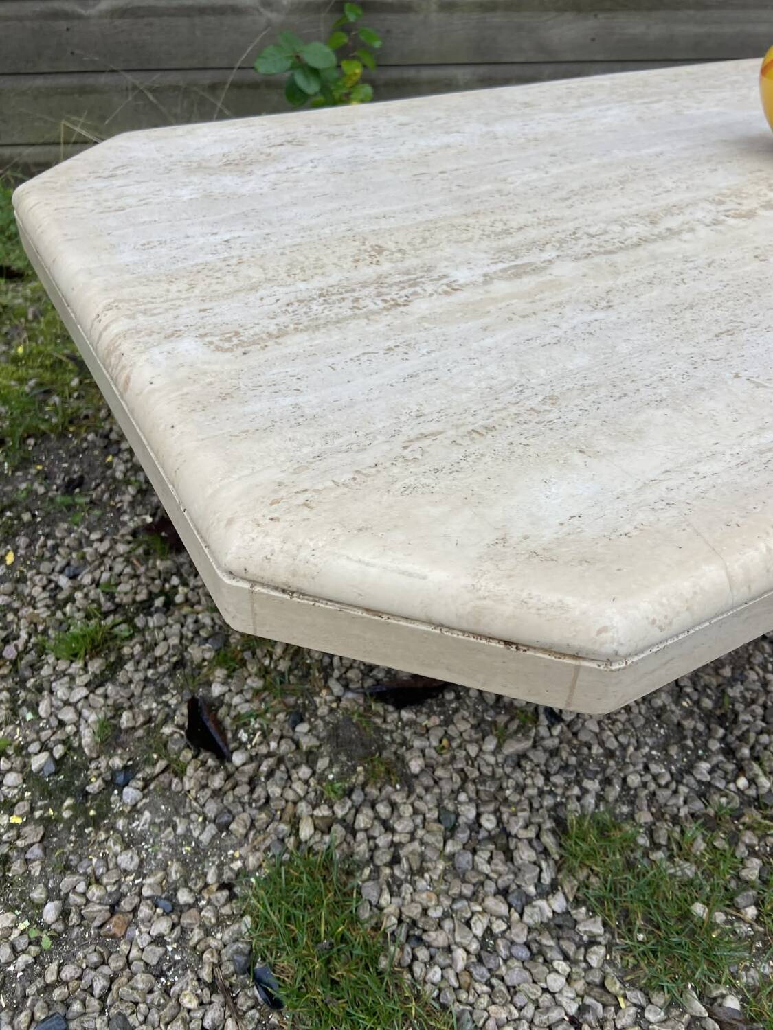 Travertine coffee table