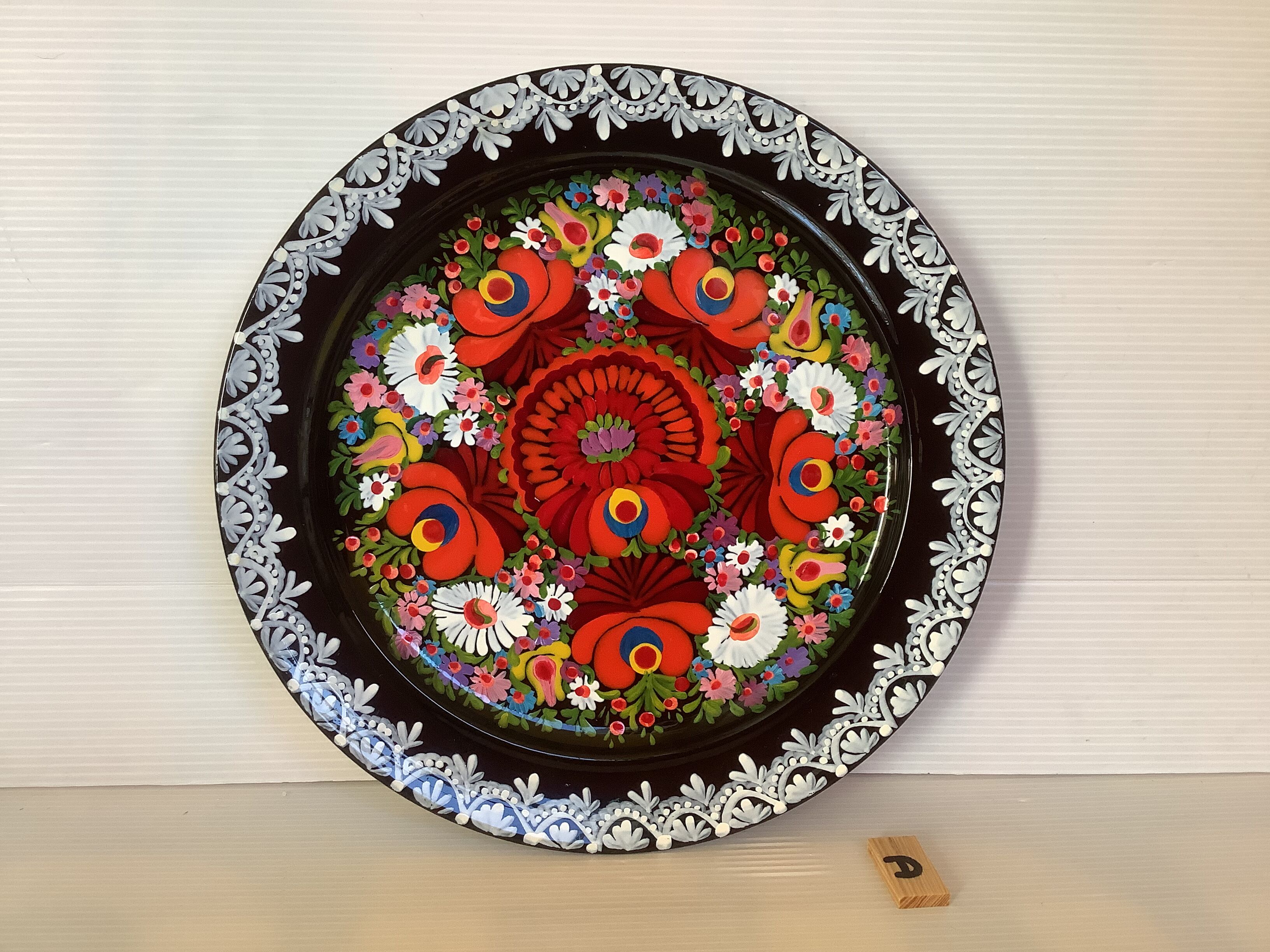 Russian plate painted in relief