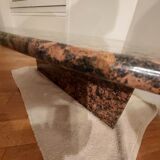 Marbled stone corner table.