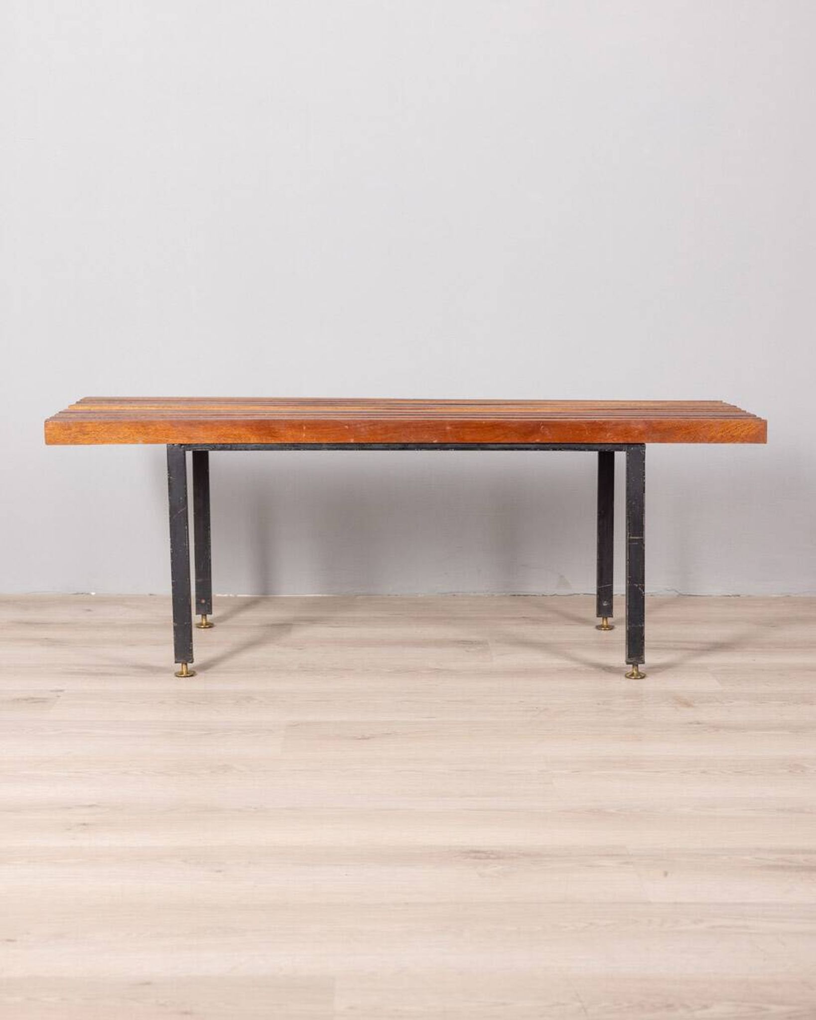 Vintage 60s bench slats in teak wood italian design