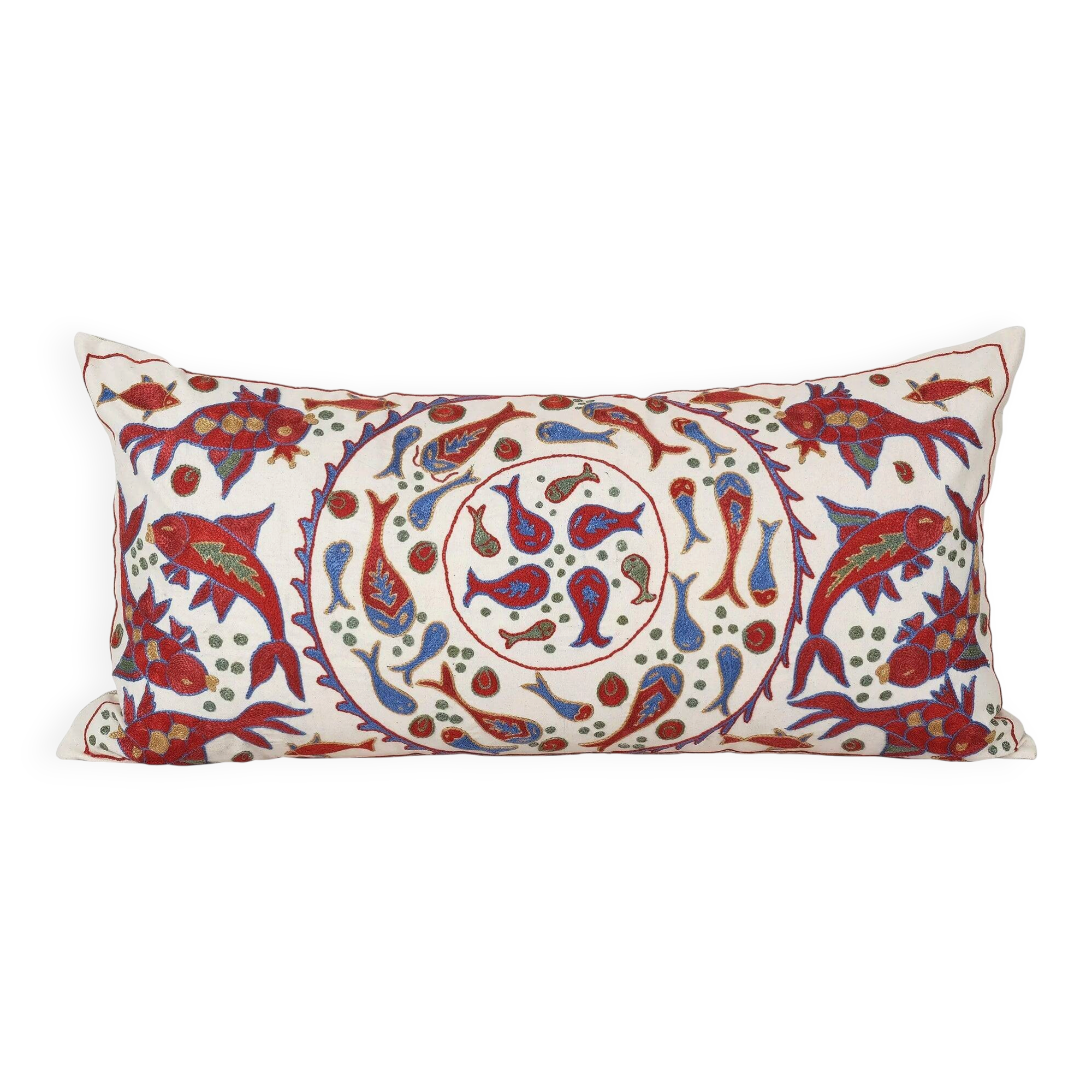 Vintage embroidered cushion cover 46x89 cm