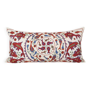 Housse de coussin brodée vintage 46x89 cm