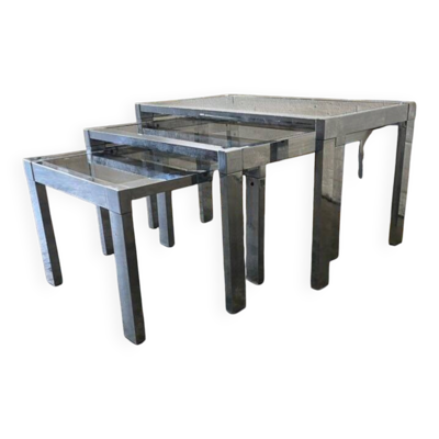 set de 3 tables gigognes vintage / tables d'appoint