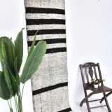 2x8 White Brown Striped Turkish Vintage Runner Rug 68x255Cm SK 242879