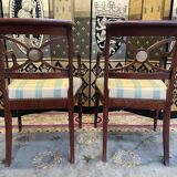 Pair of English mahogany armchairs