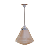 Art Deco hanging lamp with frosted glass shade