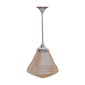 Art Deco hanging lamp with frosted glass shade