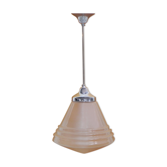 Art Deco hanging lamp with frosted glass shade