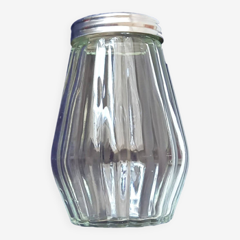 vintage glass and stainless steel shaker
