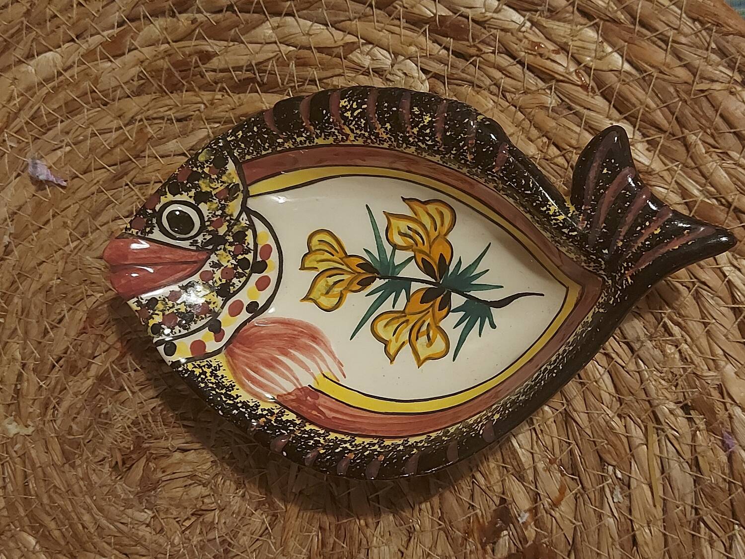 Henriot Quimper fish-shaped bowl