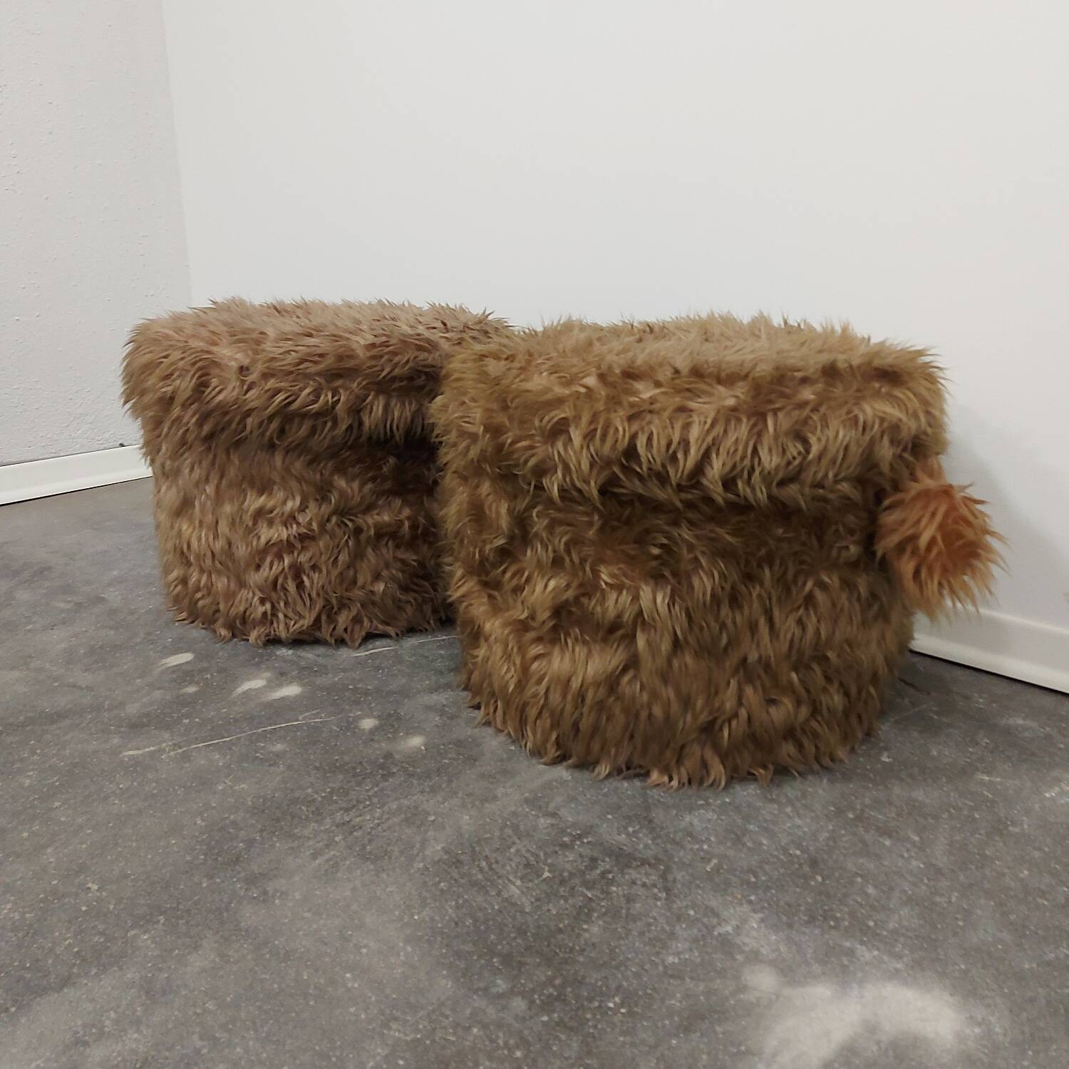 Paire de tabourets/rangements/tables basses années 1990