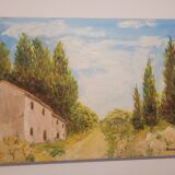 Painting L Bonnefont on canvas