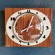 Vintage formica clock rectangular silent wall clock "Japy cream wood"