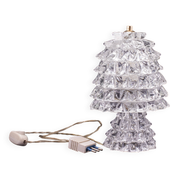 Lampe de table dans un vase en verre de Murano Rostrato pour Barovier & Toso, années 1940