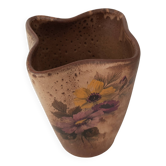 Ceramic vase with floral motif signed Vallauris
