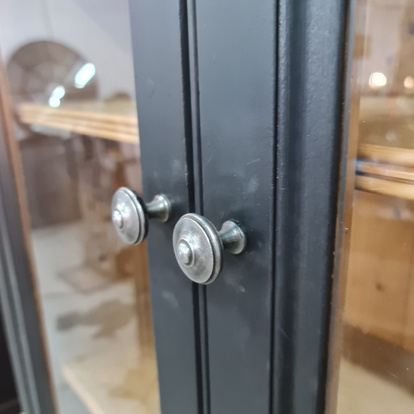 Showcase library patina black industrial furniture