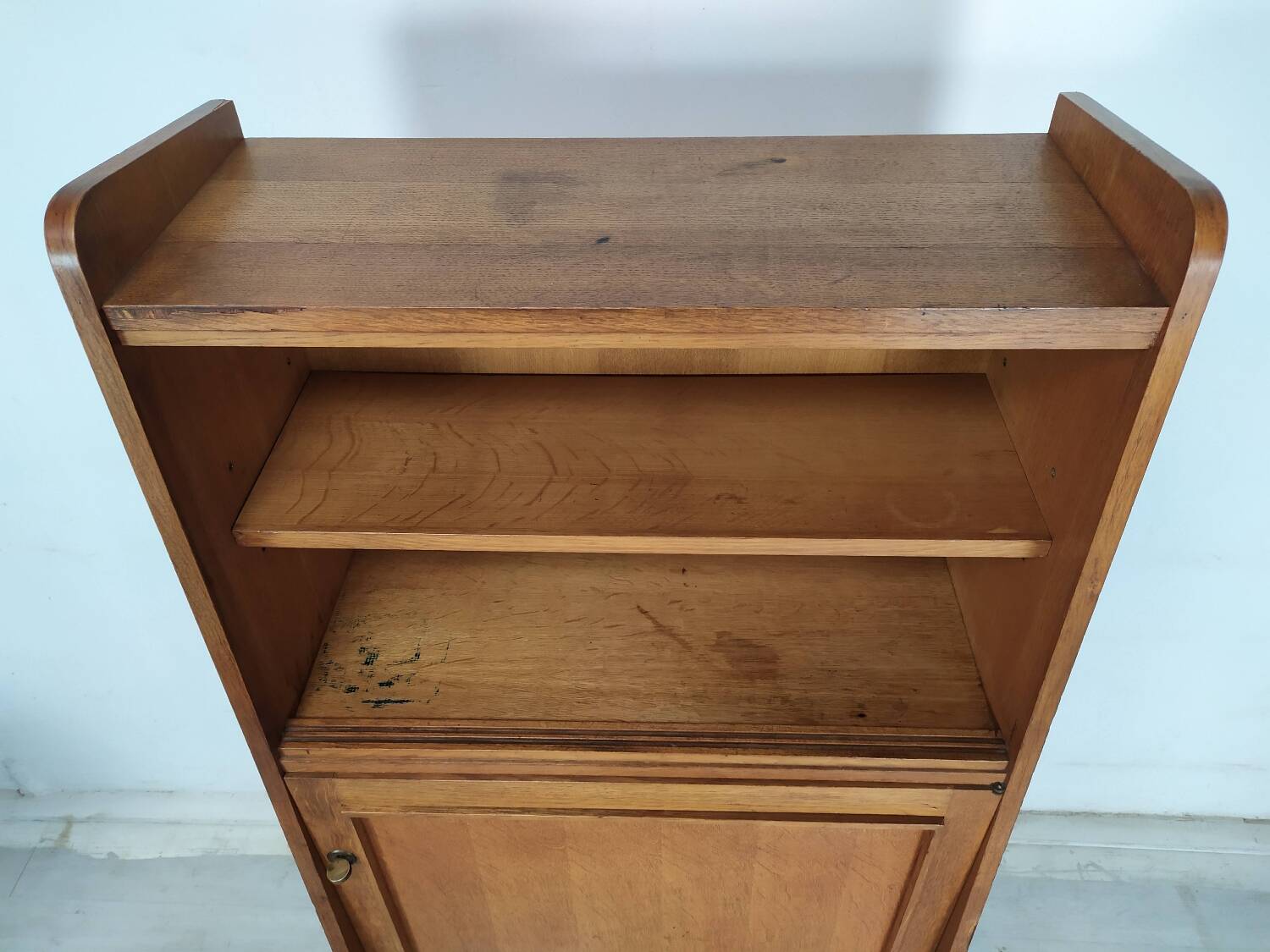 Vintage oak secretary shelf