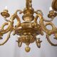 Classic 12 light golden bronze chandelier from the mid-20th century