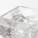 Vintage square ashtray in clear solid glass, 1970s design.