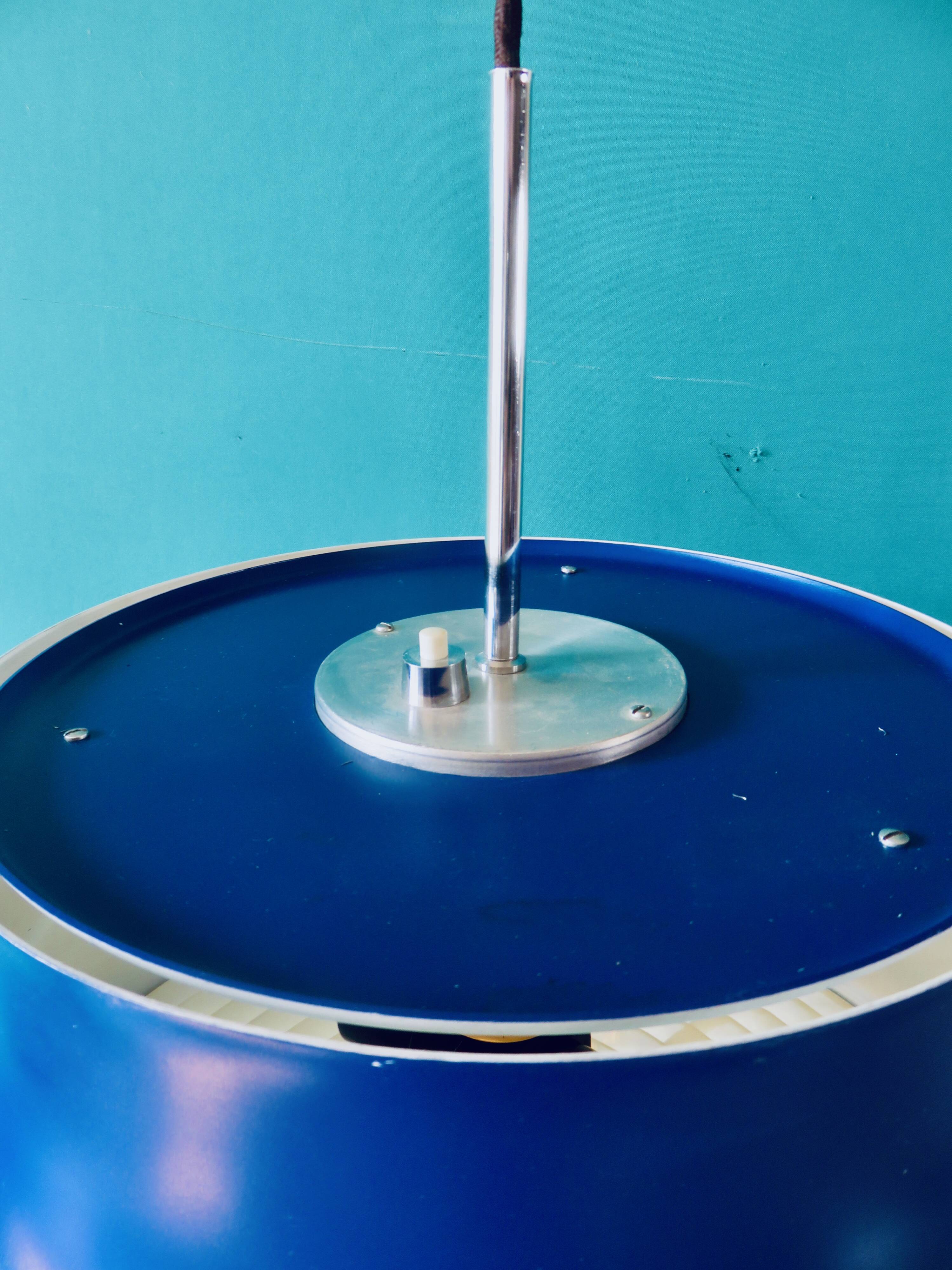 Blue pendant light by Anders Pehrson. Sweden 1970