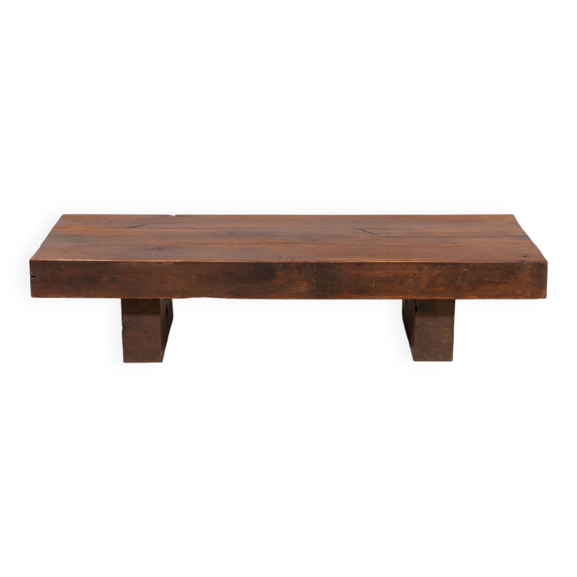 70s massive oak brutalist coffee table