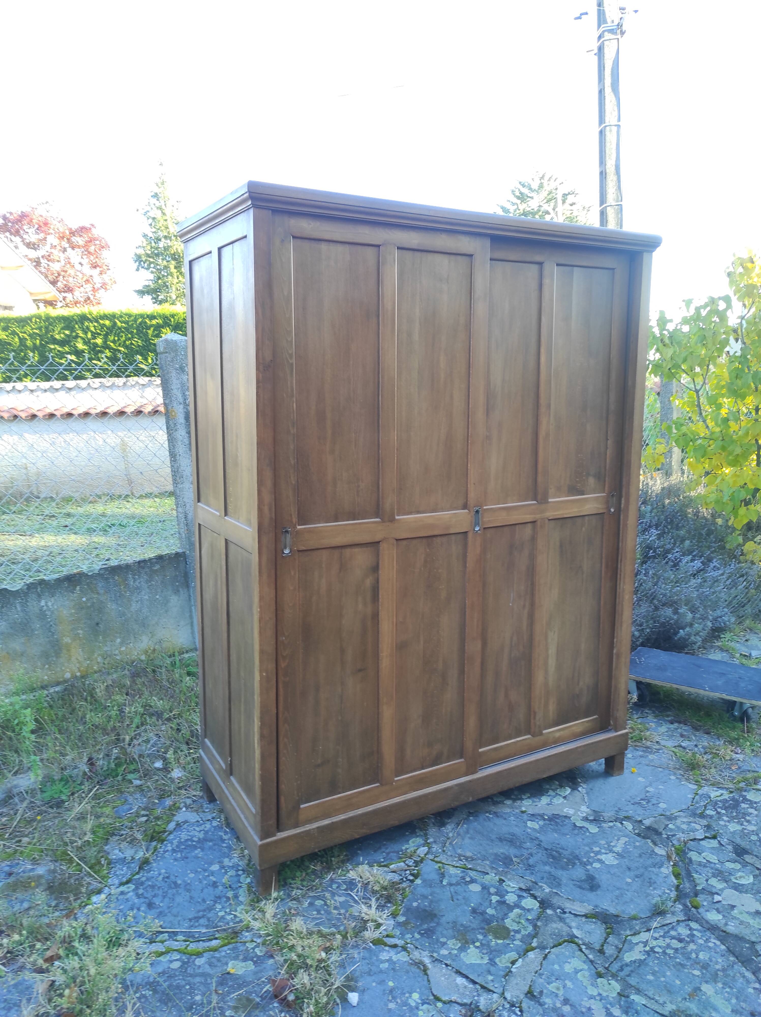 Old wardrobe vintage wooden wardrobe sliding doors