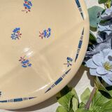 Vintage K&G Luneville "Flore" porcelain deep dish, 1950s, small blue flowers