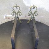 Pair of bronze andirons