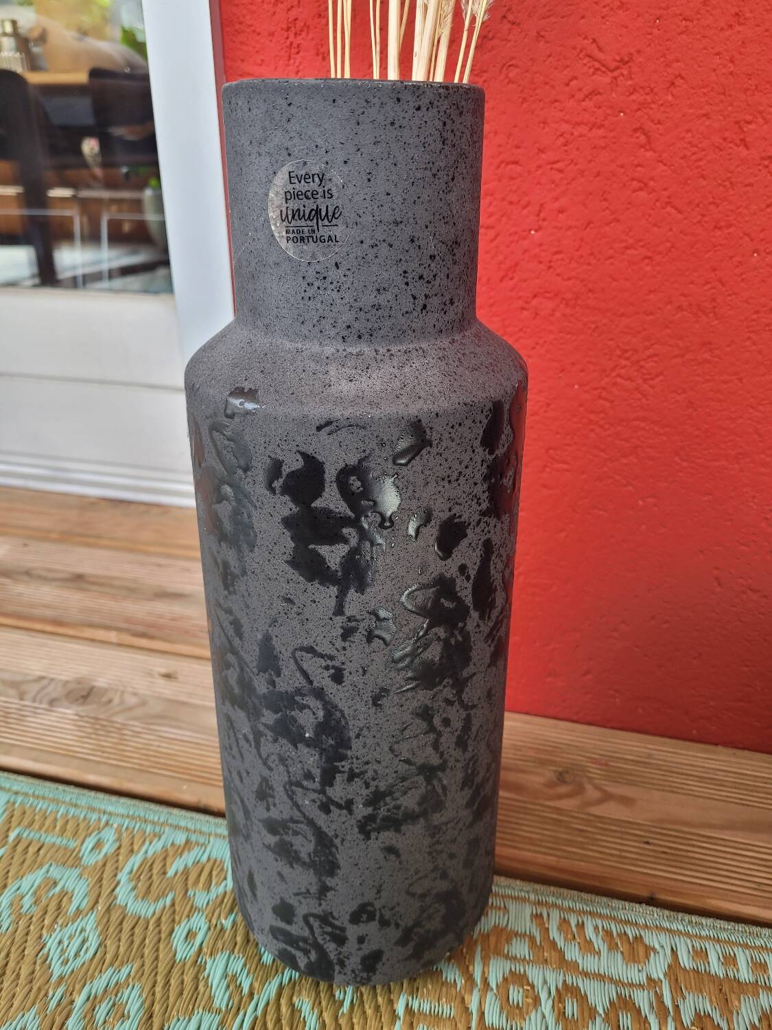 Large matte/glossy textured vase