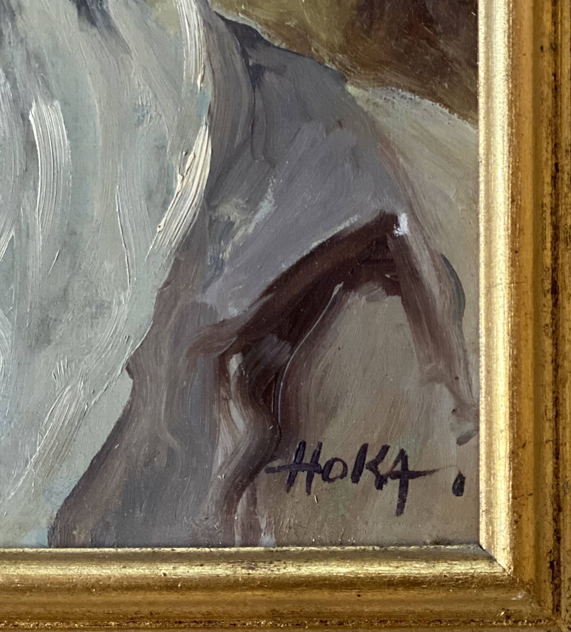 Portrait of an old man signed vintage painting 1960