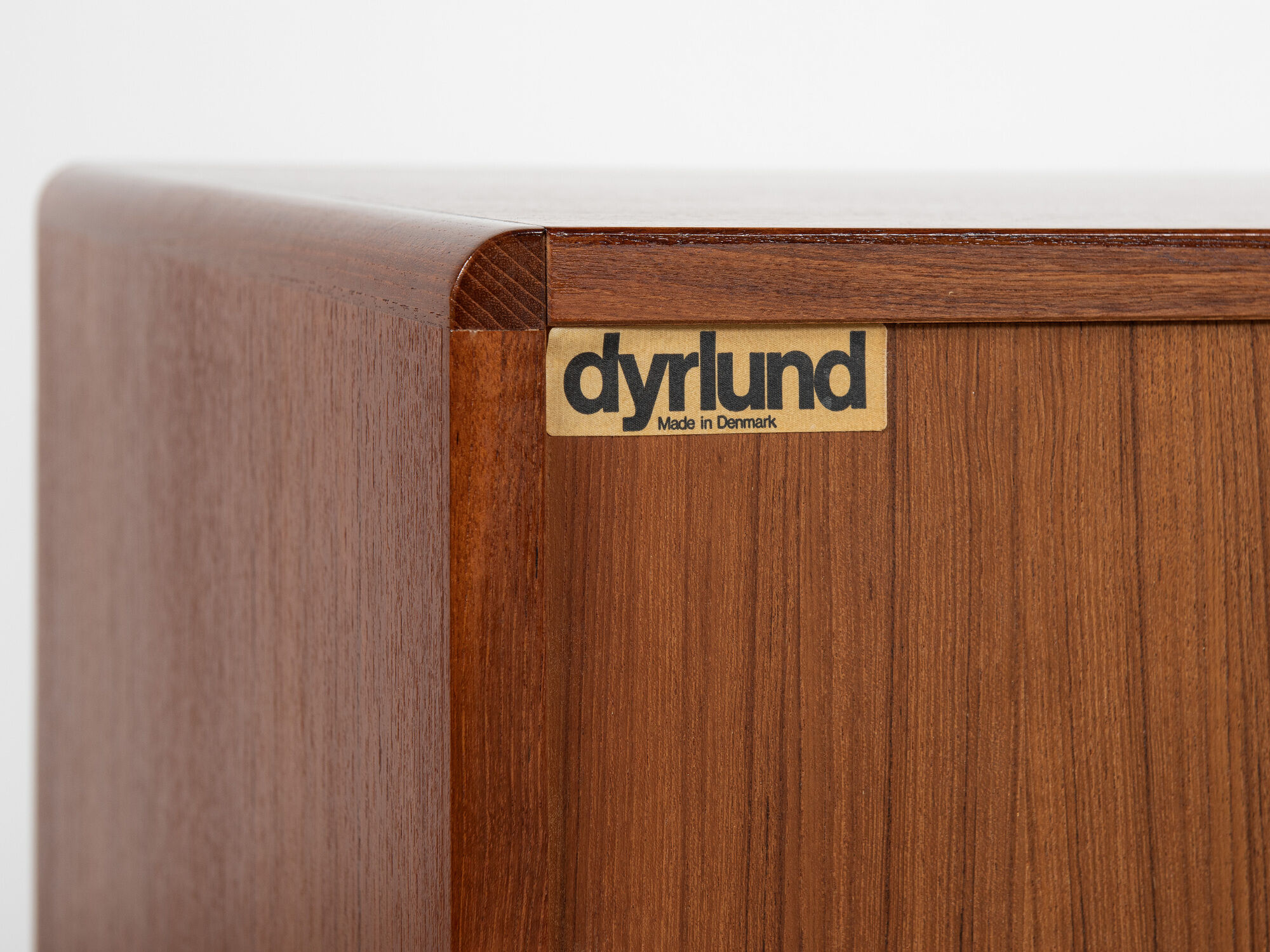 Midcentury Danish cabinet with tambour doors in teak by Dyrlund 1960s