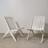 Pair of folding scissor chairs, 1950