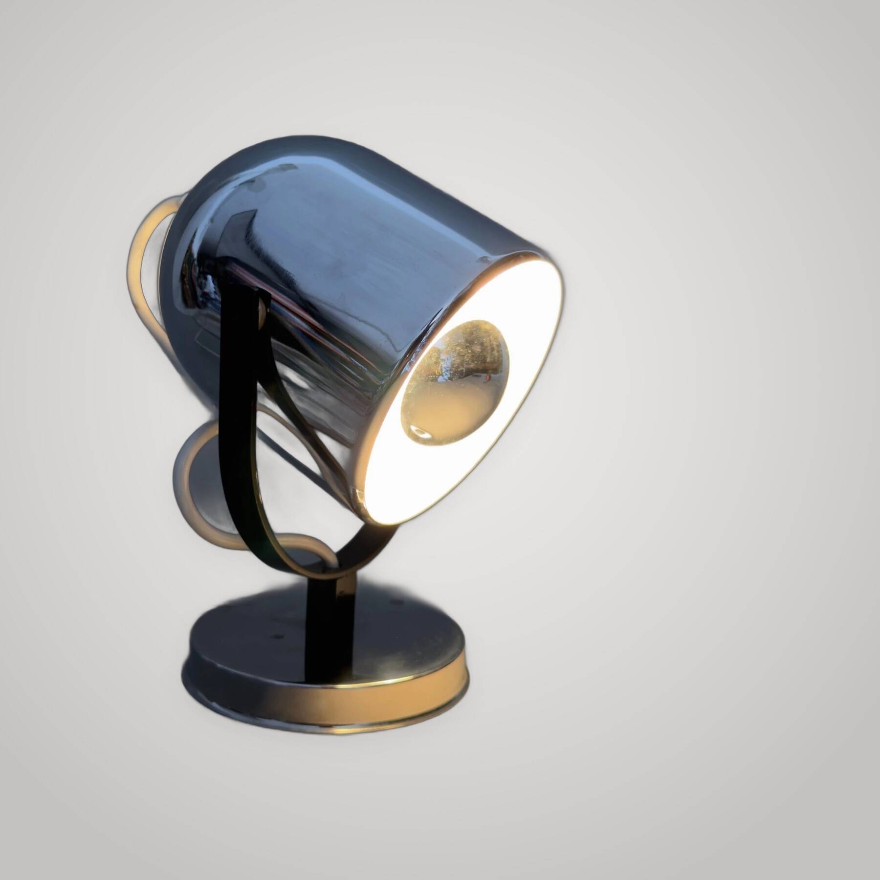 Reggiani Orb Table Lamp Metal Eye Modern Design Vintage 1970s