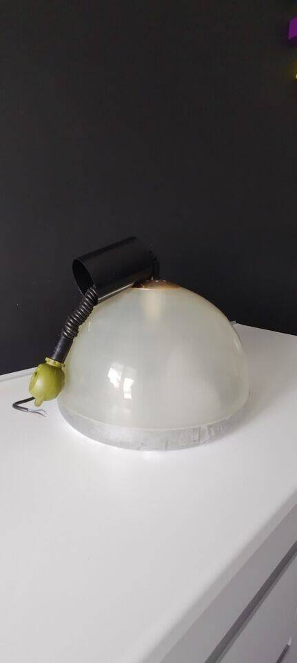 Chandelier rises and falls transparent plastic and chrome vintage 1970 space age