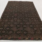6x10 Brown Yellow Vintage Kilim Rug, 183x297Cm