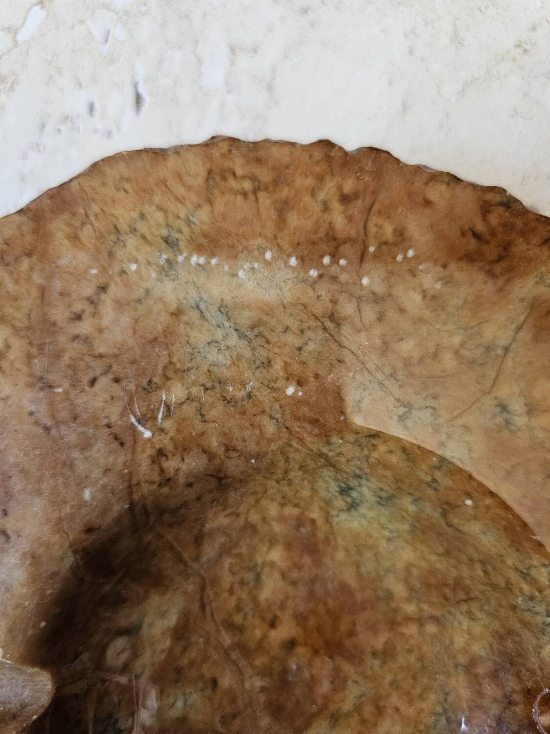 Genuine Alabaster Brutalisre Alabaster Ashtray