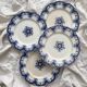 4 ironstone dessert plates "Rouen" JVB Jules Vieillard Bordeaux