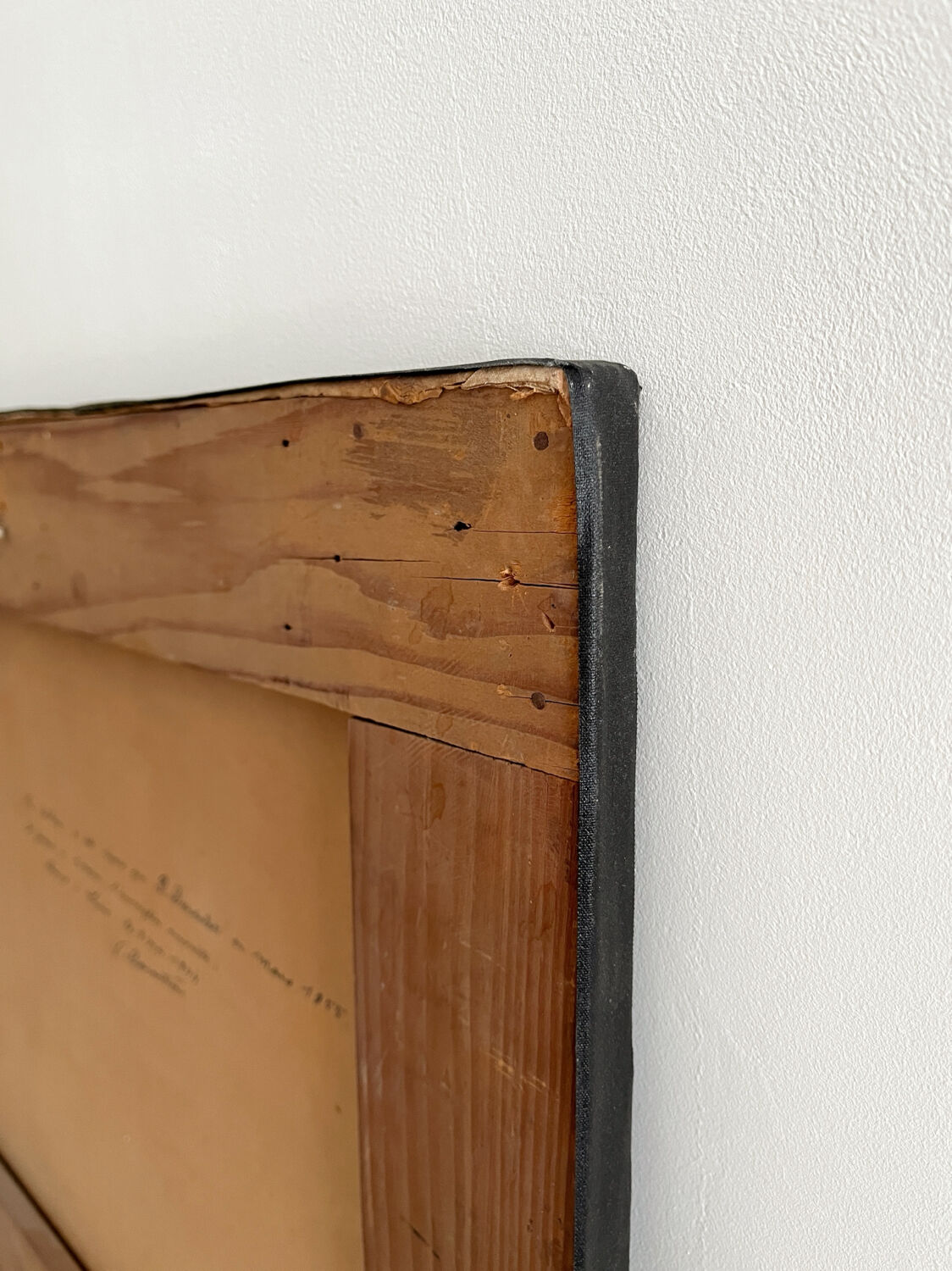 Old oil painting on canvas of a landscape by the pond.