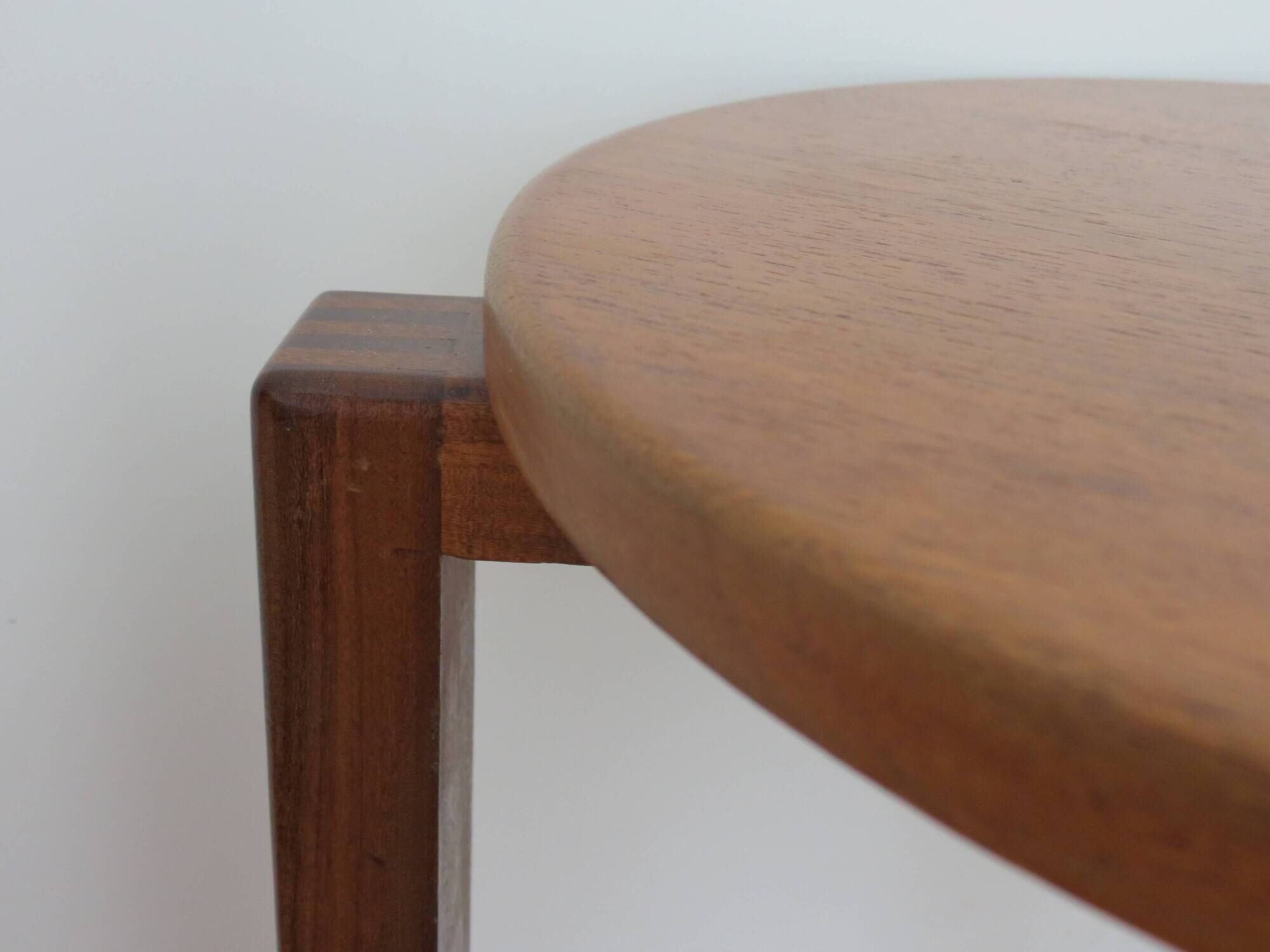 Pair of Mid Century Afrormosia Round Stacking Side Tables 1960s