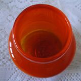 Glass paste vase signed MV