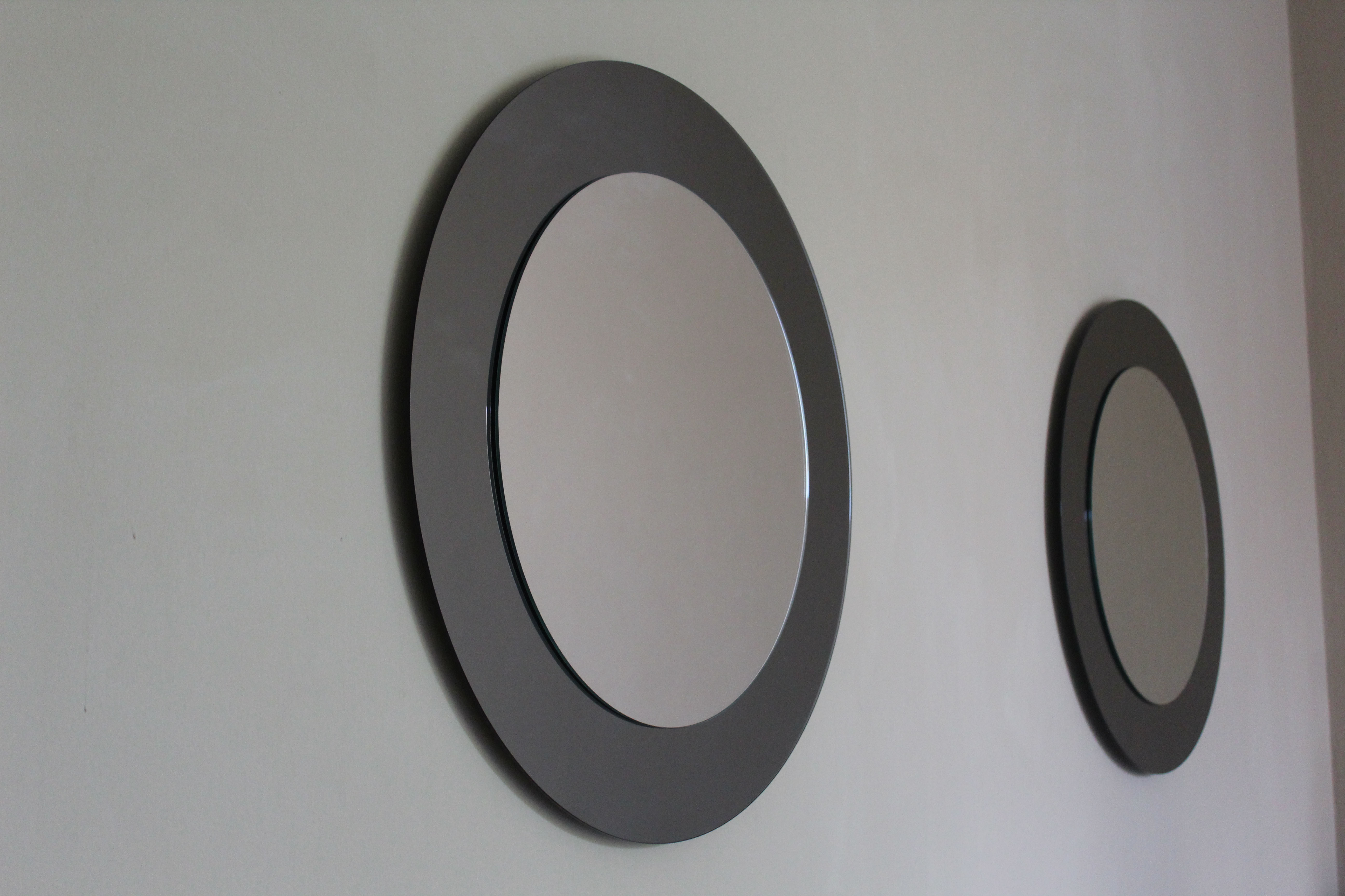 Deux miroirs rond  en verre Italie 70cm